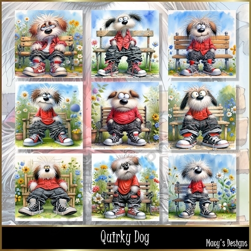 Quirky Dog  - Illustrations for Cards, Mini kits & Designers