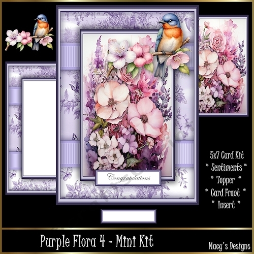 Purple Floral 4 - 5x7 Mini Kit