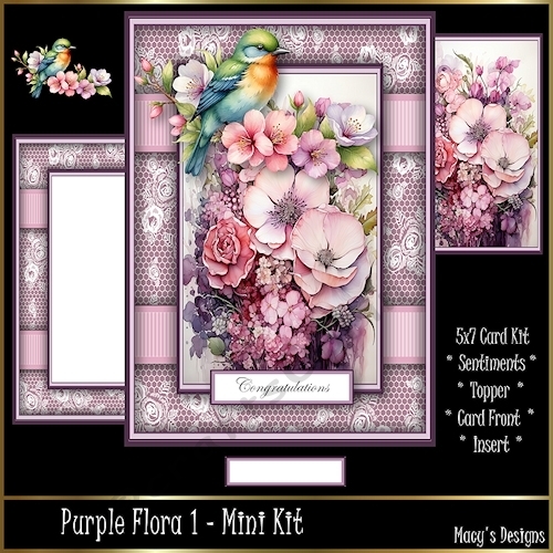 Purple Floral 1 - 5x7 Mini Kit