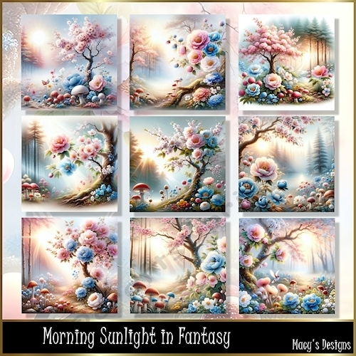 Morning Sunlight in Fantasy - Illustrations for Cards, Mini kits & Designers