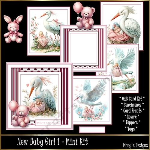 New Baby Girl 1 - 6x6 Mini Kit