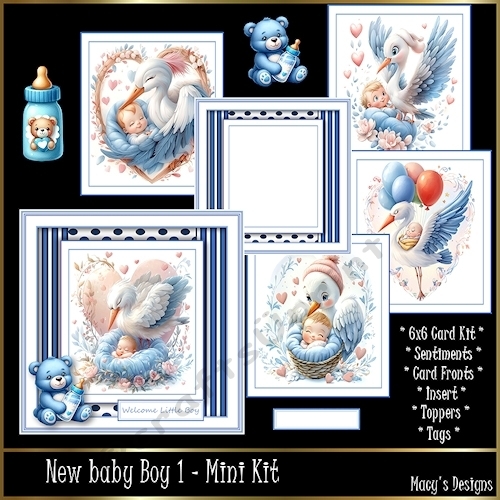 New Baby Boy 1 - 6x6 Mini Kit