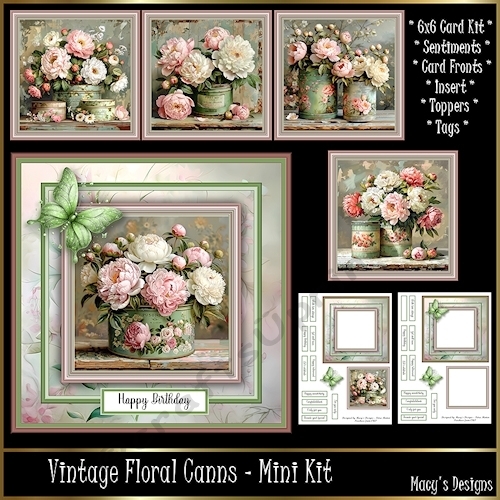 Vintage Floral Canns - 6x6 Mini Kit