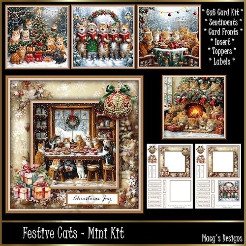 Festive Cats - 6x6 Mini Kit