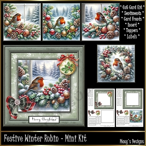 Festive Winter Robin - 6x6 Mini Kit