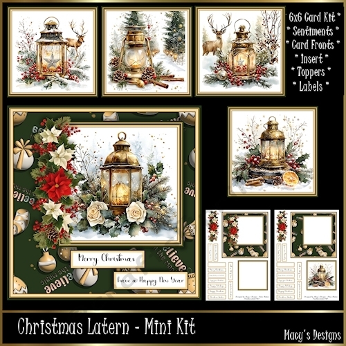 Golden Christmas Latern - 6x6 Mini Kit