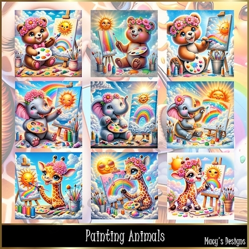Painting Animals - Illustrations for Cards, Mini kits & Designers