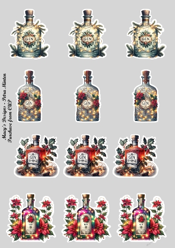 Christmas Bottle Stickers 1
