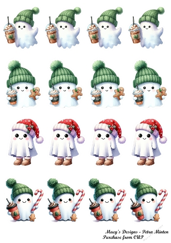 Christmas Ghosts Stickers 1