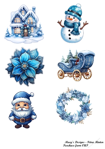 Bleu Christmas Stickers 1