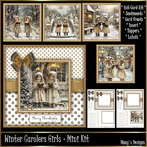 Christmas Carolers Girls - 6x6 Mini Kit