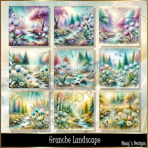 Grunche Landscape - Illustrations for Cards, Mini kits & Designers