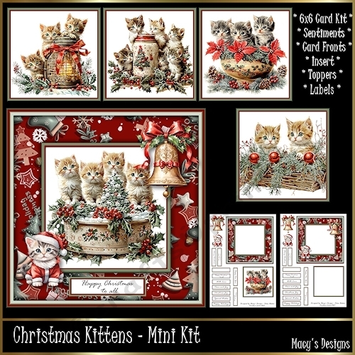 Christmas Kittens 1 - 6x6 Mini Kit