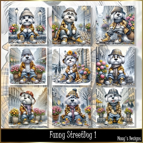Funny Streetdog 1 - Illustrations for Cards, Mini kits & Designers