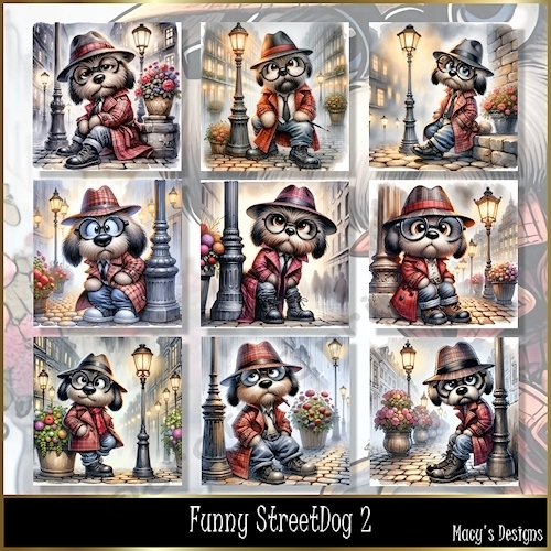 Funny Streetdog 2 - Illustrations for Cards, Mini kits & Designers