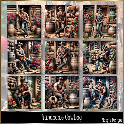 cup1393692_124264 - Handsome Cowboy - Illustrations for Cards, Mini kits & Designers