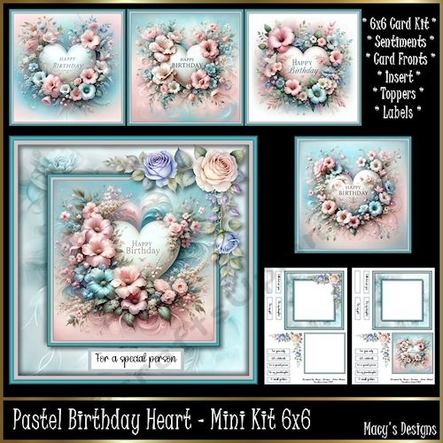 cup1394547_124264 - Pastel Birthday Heart - 6x6 Mini Kit 
