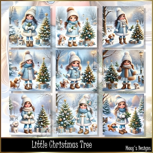 Little Christmas Tree - Illustrations for Cards, Mini kits & Designers