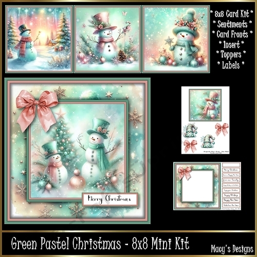 Green Pastel Christmas - 8x8 Mini Kit