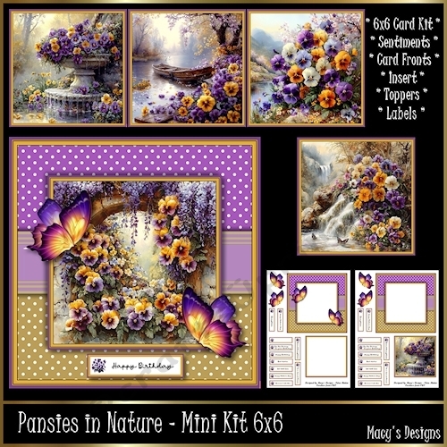 Pansies in Nature - 6x6 Mini Kit