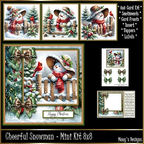 Cheerful Snowman - Mini Kit 8x8
