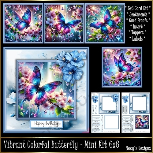 cup1397140_124264 - Vibrant Colorful Butterfly - Mini Kit 6x6