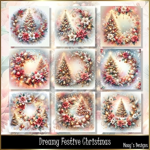 Dreamy Festive Christmas - Illustrations for Cards, Mini kits & Designers