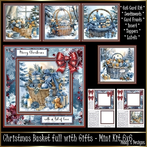 Christmas Basket full with Gifts - Mini Kit 6x6