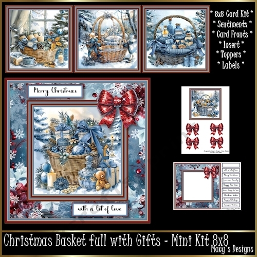 Christmas Basket full with Gifts - Mini Kit 8x8