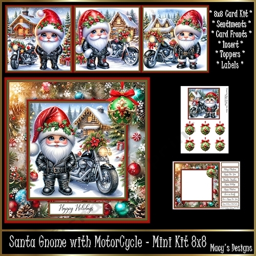Santa Gnome with MotorCycle - Mini Kit REQUEST 8x8