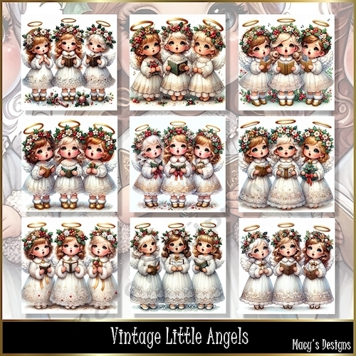 Vintage Little Angels - Illustrations for Cards, Mini kits & Designers