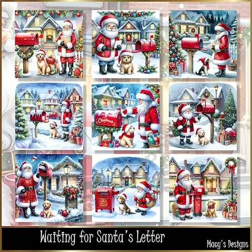 Waiting for Santas Letter - Illustrations for Cards, Mini kits & Designers