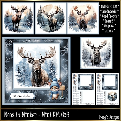 Moose in Winter - Mini Kit 6x6