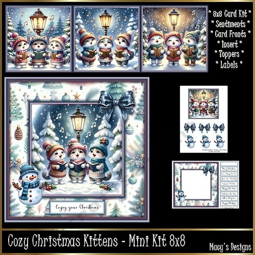 Cozy Christmas Kittens - Mini Kit REQUEST 8x8