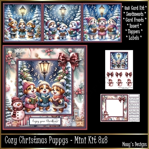 Cozy Christmas Puppys - Mini Kit REQUEST 8x8