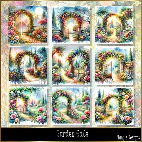 Garden Gate 1 - Illustrations for Cards, Mini kits & Designers
