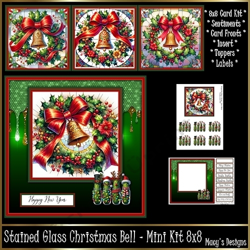 Stained Glass Christmas Bell - Mini Kit REQUEST 8x8