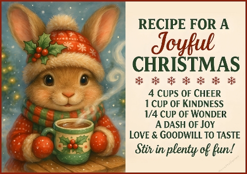 A4 - Recipe for a Joyful Christmas 6 - Illustration for Cards