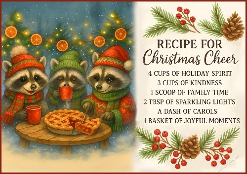 A4 - Recipe for a Joyful Christmas 7 - Illustration for Cards