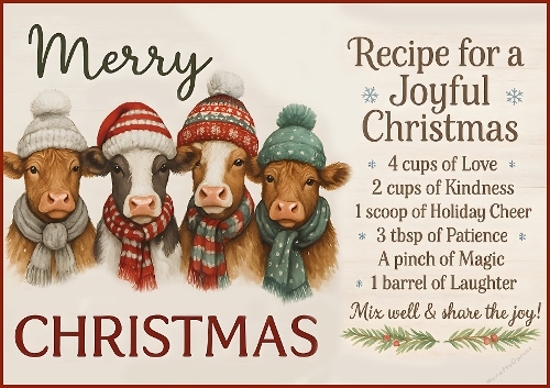 A4 - Recipe for a Joyful Christmas 8 - Illustration for Cards