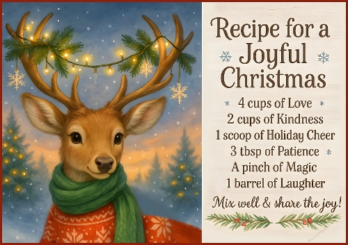 A4 - Recipe for a Joyful Christmas 10 - Illustration for Cards