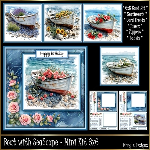 Boat with Seascape - Mini Kit 6x6