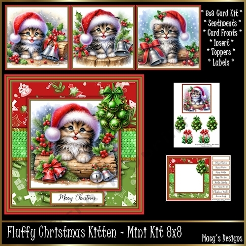 Fluffy Christmas Kitten - Mini Kit REQUEST 8x8