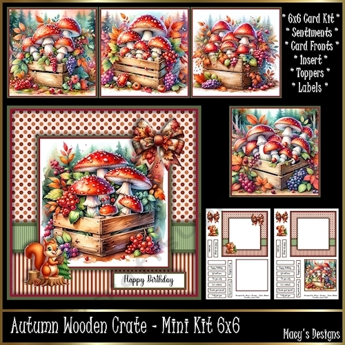 Autumn Wooden Crate - Mini Kit 6x6