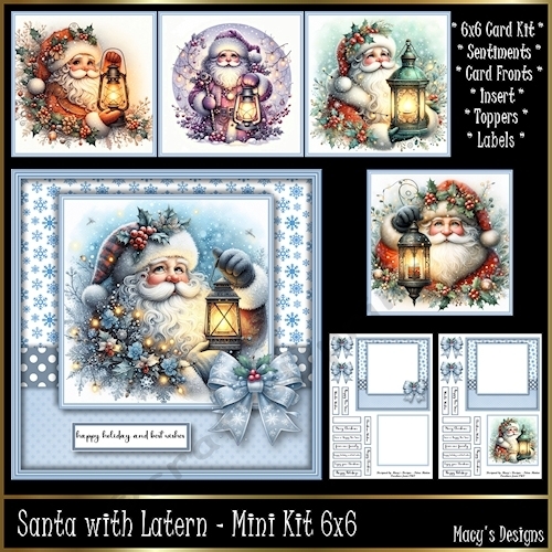 Santa with Latern - Mini Kit 6x6