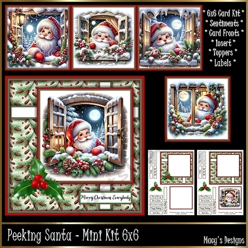 Peeking Santa - Mini Kit 6x6