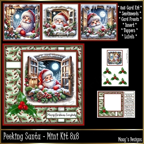 Peeking Santa - Mini Kit 8x8