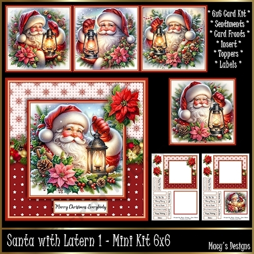Santa with Latern 1 - Mini Kit 6x6