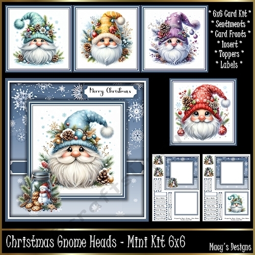 Christmas Gnome Heads - Mini Kit 6x6