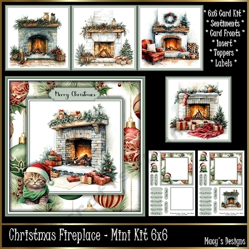 Christmas Fireplace - Mini Kit 6x6